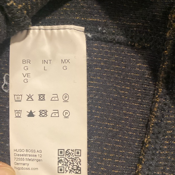 Boss by Hugo Boss zipper cardigan brown black trim large - Picture 5 of 6